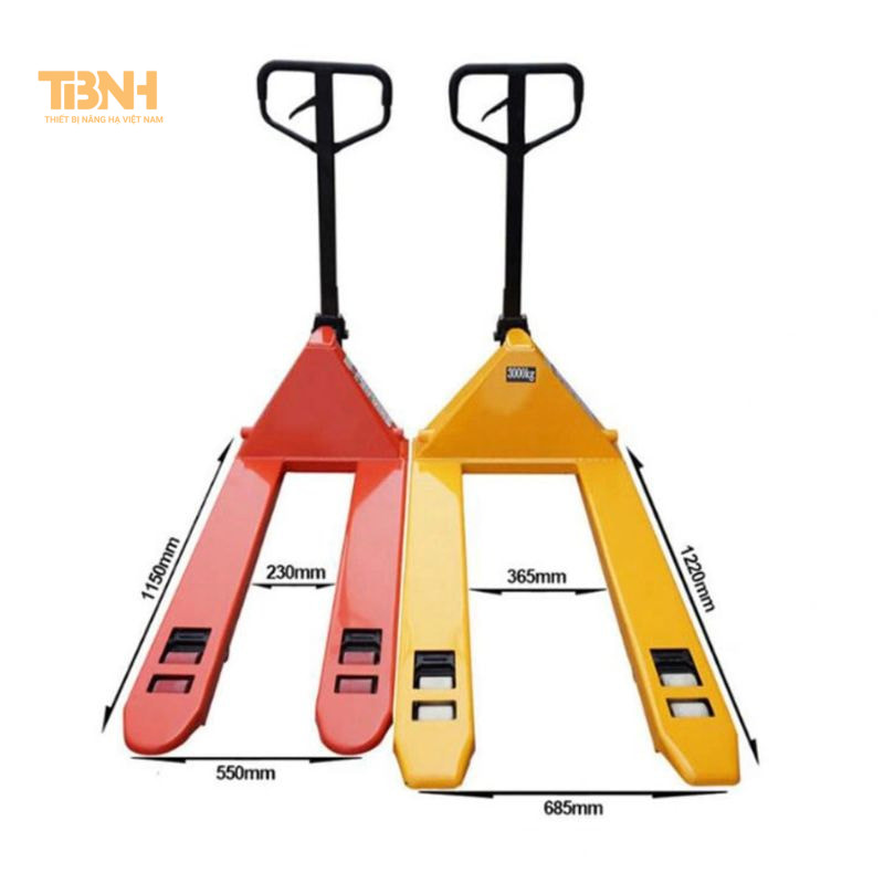Kích thước xe nâng tay phổ biến nhất hiện nay 4 Xác định chiều cao nâng hàng để chọn xe nâng tay phù hợp