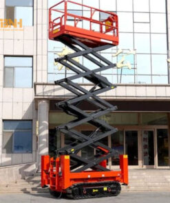 Xe nâng người cắt kéo bánh xích giúp nâng cai hiệu quả làm việc