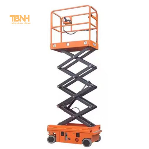 Xe nâng người tự hành cắt kéo mini 3 đến 10m có sàn làm việc đảm bảo thoải mái cho 1 đến 2 người