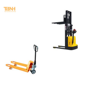 xe nang pallet tay va xe nang dien 1