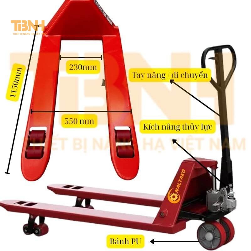 Xe nâng tay thấp 3 tấn 21 Xe nâng tay thấp 3 tấn, bánh PU, càng hẹp