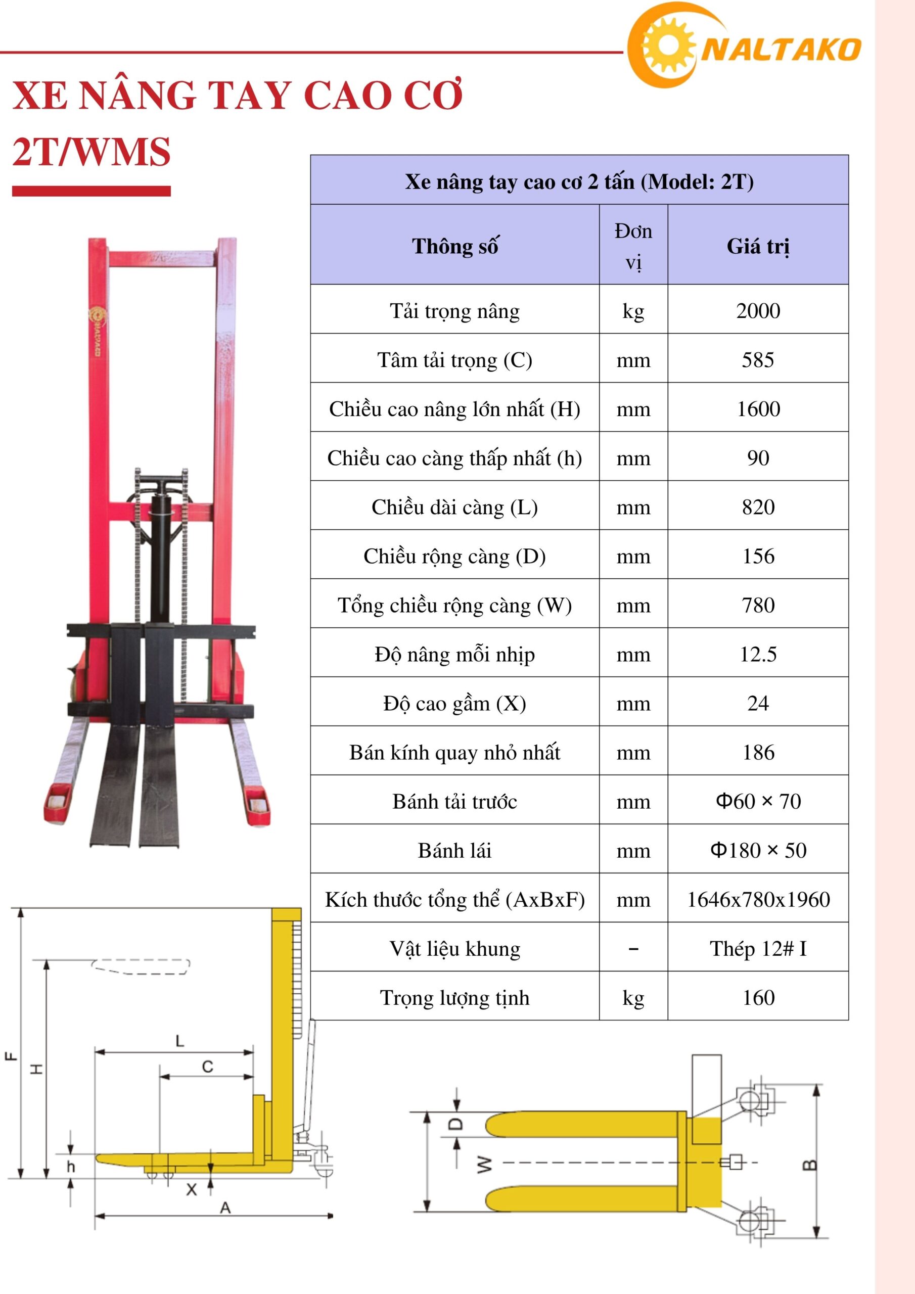 Xe Nâng Tay Cao 2 Tấn