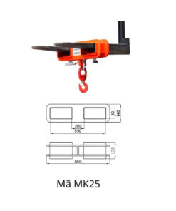 Móc cẩu càng xe nâng 6 Móc cẩu mã MK25