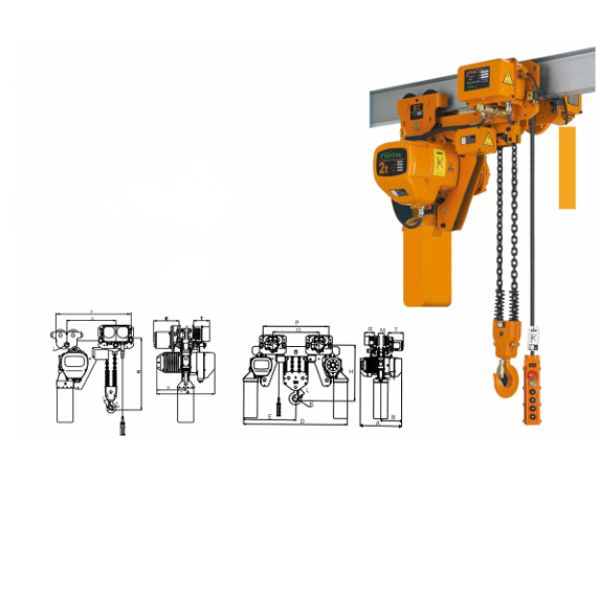 Pa lăng xích điện trần thấp HHB (0.5-10 tấn) 6 Pa lăng xích điện trần thấp HHB có 2 lựa chọn con trượt cho khách hàng lựa chọn (xem ảnh và thông số phía trên)