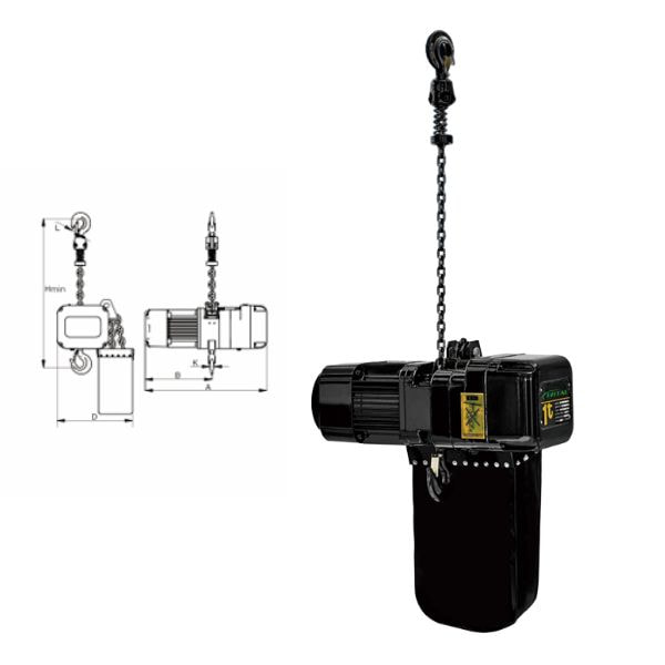 Pa lăng xích điện treo ngược 4 Pa lăng xích điện treo ngược có thiết kế 2 trong 1, cho phép sử dụng linh hoạt như pa lăng xích điện thông thường