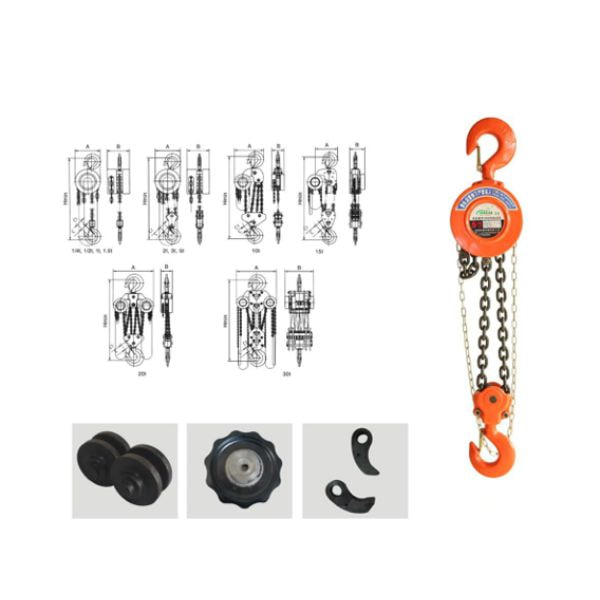 Pa lăng xích kéo tay HS - Z (0.25-30 tấn) 7 Hiệu suất pa lăng cao, kéo tay nhẹ