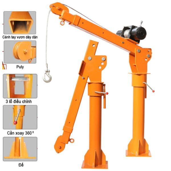 Khung cẩu quay ô tô 500kg 9 Thông số kỹ thuật cẩu trục quay