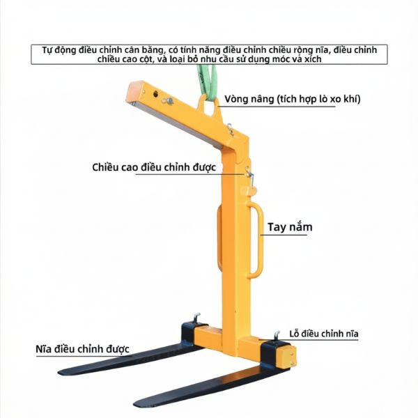 Móc cẩu pallet tải trọng 3 tấn 8 Móc cẩu pallet tải trọng 3 tấn được làm từ thép chịu lực, chịu tải lớn