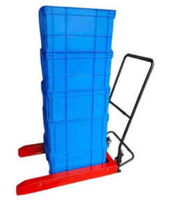 Xe nâng thùng nhựa - điều chỉnh độ rộng 35-55cm được cấu tạo từ khung sàn thép hộp