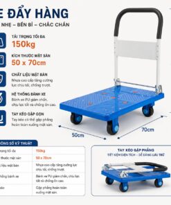 Xe đẩy hàng Naltako 150–300kg – Sàn nhựa / Sàn thép