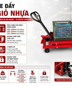 Xe di chuyển giỏ nhựa 200–250-500kg – Càng điều chỉnh